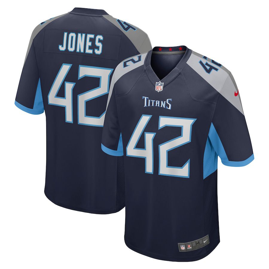 Men Tennessee Titans 42 Joe Jones Nike Navy Game NFL Jersey